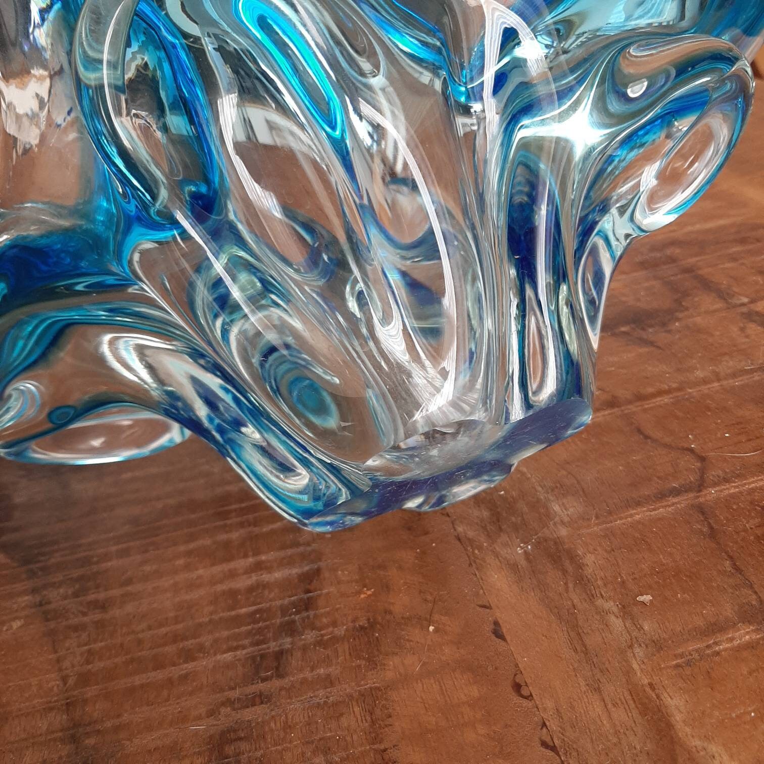 Vintage Blue Murano Glass Bowl Hand blown cobalt blue and Etsy