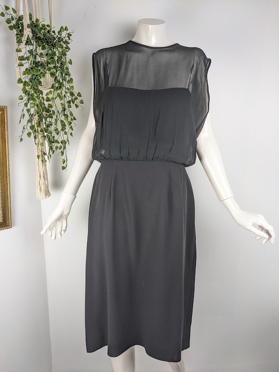 vintage 60s black dress, little black dress, shee… - image 2