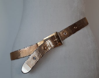 Vintage gold metal mesh belt large size