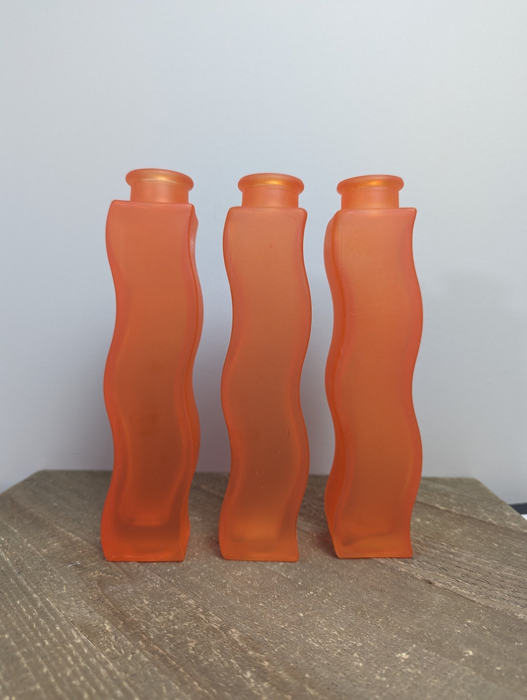 Ikea Squiggle Vase Orange Frosted 90s Ikea Room Decor Set of 3