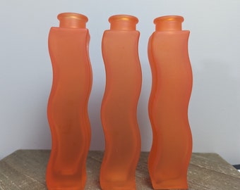 Ikea squiggle vase Orange frosted 90s ikea room decor set of 3
