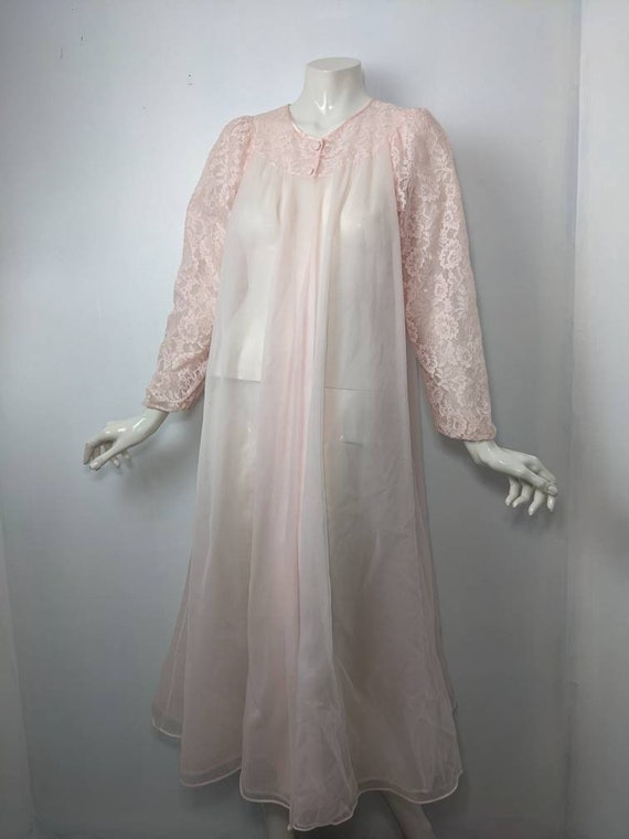 Vintage Sheer robe, 1960s house robe, chiffon hou… - image 9
