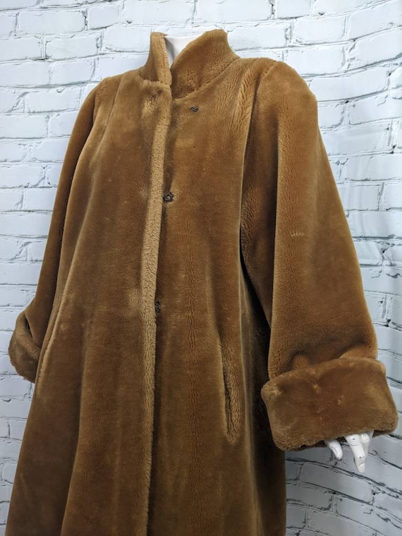 Faux Fur Coat, DONNYBROOK Fur Jacket, 80s Brown Tan Camel Jacket