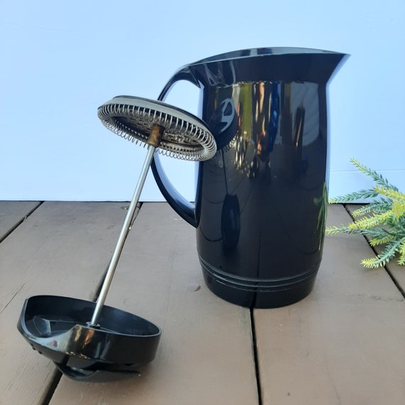 Vintage Coffee Percolator, Thermos, Black Travel Thermos, Vintage