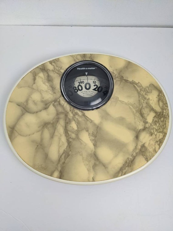 Bathroom Scale, Vintage Bathroom Scale, Health O Meter, Mid Century Scale,  Marble Beige Oval 