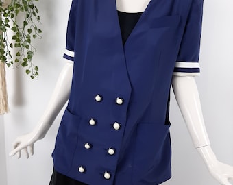 Navy Nautical Sailor style blazer uniform Jacket - Vintage