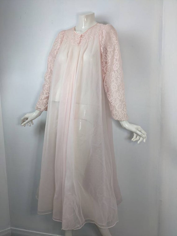 Vintage Sheer robe, 1960s house robe, chiffon hou… - image 6
