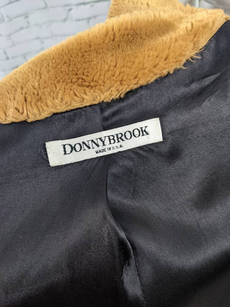 Faux Fur Coat, DONNYBROOK Fur Jacket, 80s Brown Tan Camel Jacket