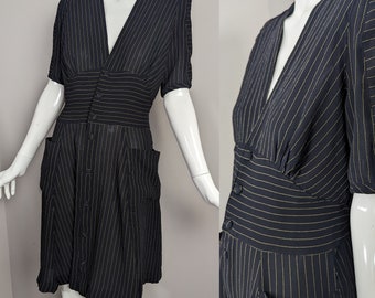 Vintage Jean-Paul Gauthier Pinstriped fully sheer dress, 90s Jean paul gauthier, French provincial dress