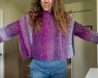 Luxury Crochet Artisan Sweater/Mohair One of a Kind