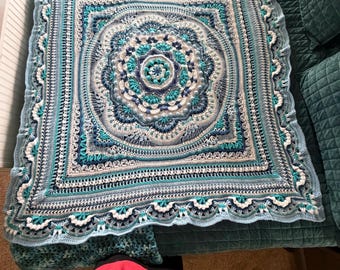 Heirloom Coastal Crochet Blanket | Luxury Baby Blanket | Fiber Art Home Décor