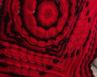 Dragon's Blood Fiber Art Crochet Throw