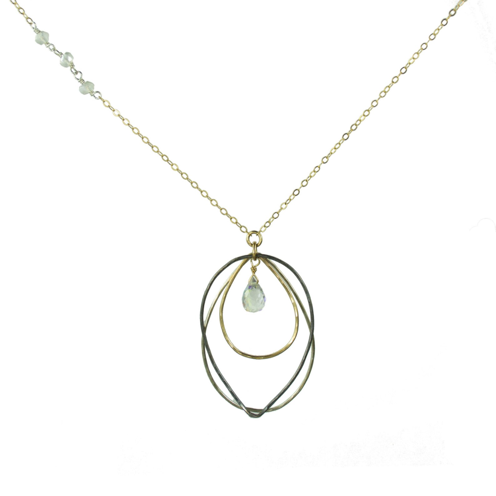 Pendant necklace multi metal necklace mixed metal necklace Etsy