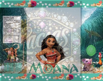 Moana Chip Bag Wrapper Digital Design