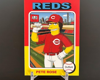 Pete Rose Custom Simpsons Baseball Card - Cincinnati Reds