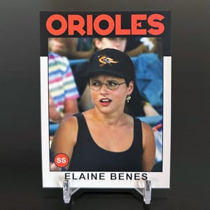 SEINFELD Elaine Benes Baltimore Orioles -  Custom Parody Baseball Card