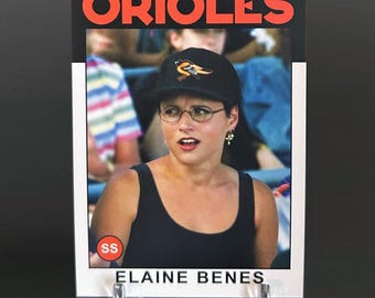 SEINFELD Elaine Benes Baltimore Orioles -  Custom Parody Baseball Card