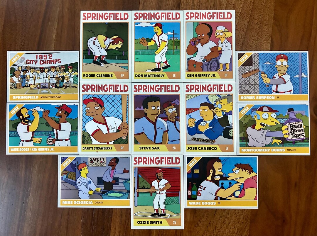 The Simpsons Springfield Isotopes - Custom Team Baseball Set of 13 ...