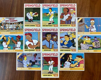 The Simpsons Springfield Isotopes - Custom Team Baseball Set of 13 Cards