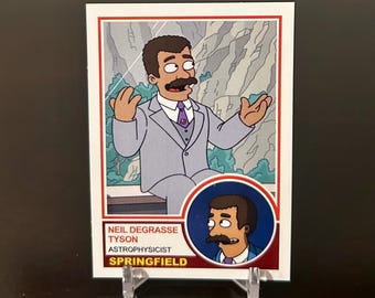 Neil deGrasse Tyson Custom Simpsons Retro Baseball Card