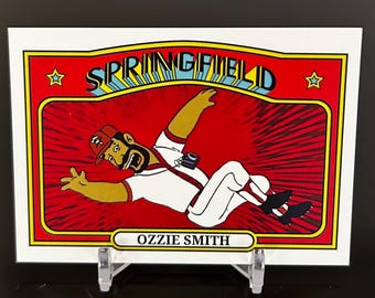 Ozzie Smith Custom Simpsons Baseball Card - Springfield Isotopes