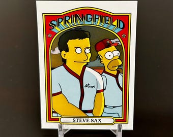Steve Sax Custom Simpsons Baseball Card - Springfield Isotopes