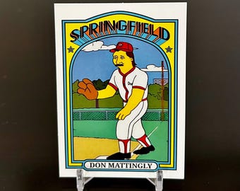 Don Mattingly Custom Simpsons Baseball Card - Springfield Isotopes