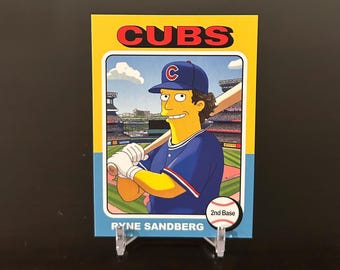 Ryne Sandberg Custom Simpsons Baseball Card - Chicago Cubs