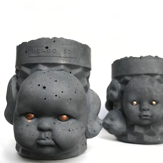PeaboZombie Baby Doll Heads Planter - Hypertufa