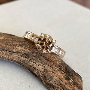 14K Champagne Gold Cognac Diamond Engagement Ring Alternative Engagement