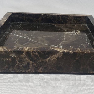 Handmade Emperador Dark Marble Tray 6&quot; × 6&quot; height 1&quot;, perfect for your nightstand, bathroom, or I use them as suishi serving tray.