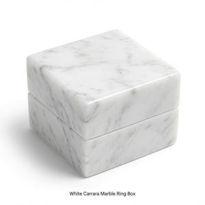 White Carrara Marble Ring Box a beautiful box perfect for a proposal or display a perfect keepsake that will be treasure forever
