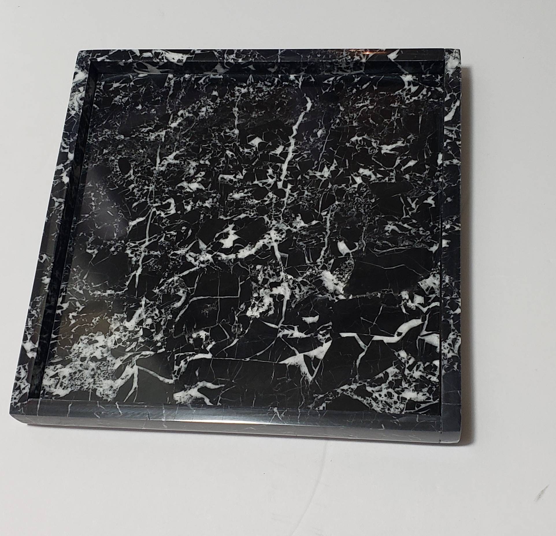 Free Shipping Beautiful perfect for a housewarming gift. height Handmade Nero Marquina Marble Tray 10 × 6 3/4 x 1 Free Shipping Beautiful perfect for a housewarming gift. height Handmade Nero Marquina Marble Tray 10 × 6 3/4 x 1