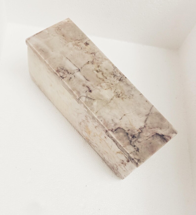 Dynasty Cream marble box weekly pill box 7"×2 1/4" height 2 3/8" box with weakly pill organizer FREE SHIPPING image 2