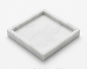 Glacier White Marble Tray handmade in your choice of sizes , perfect for your nightstand, bathroom, or table decor beautiful decor.