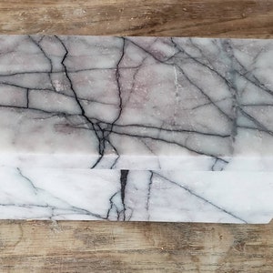 Handmade Marble Box 7&quot;x3&quot; height 3&quot; Free Shipping. Amythist Blue Marble, a creamy white with blue veining  (personalization available)