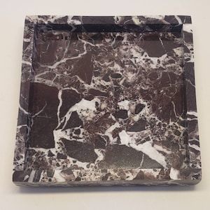 Handmade Rosso Levanto Marble Tray 6&quot; × 6&quot; height 1&quot;, perfect for your nightstand, bathroom, or I use them as trinket tray. Free Shipping