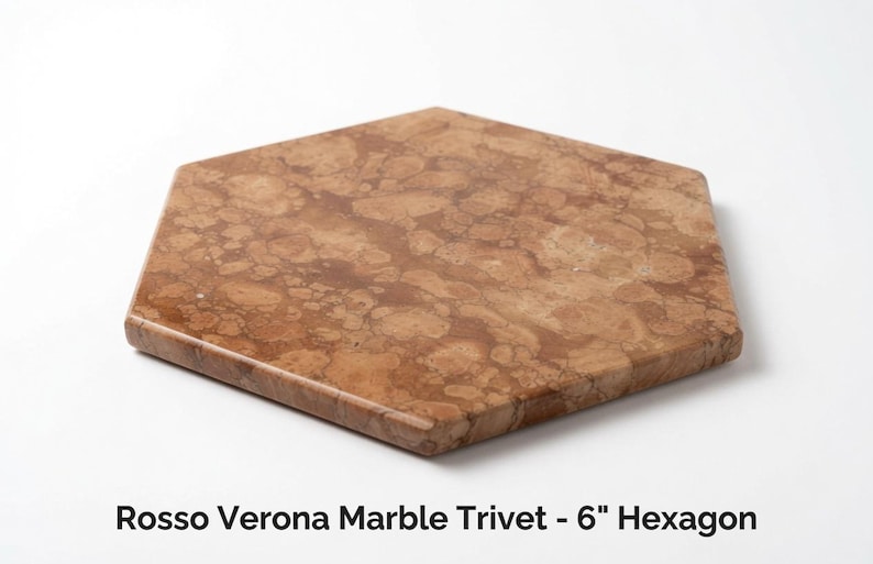 KandMStoneandGlass Rosso Verona Marble Hexagon - Thumbnail 3