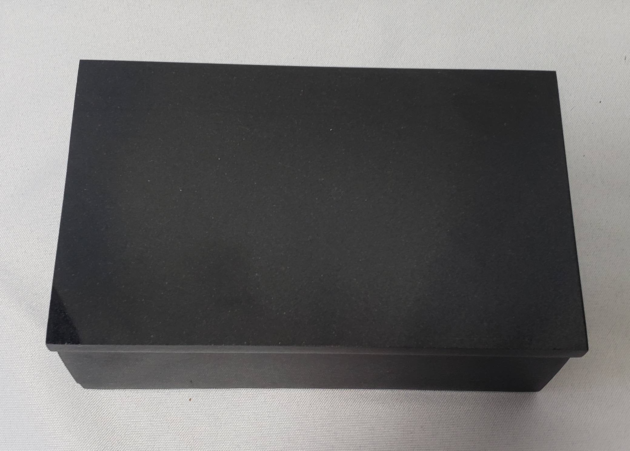 Handmade Absolute Black Granite Box, 8"×5" Height 2 1/2" Elegant ...