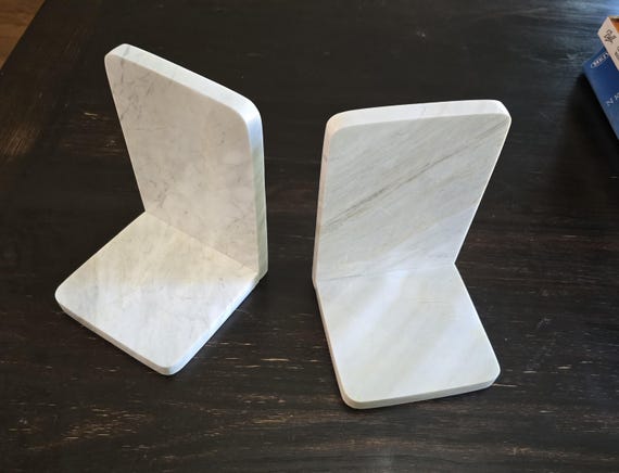 人工大理石のブックエンド 大理石のブックエンド L型 ブラック その他インテリア雑貨