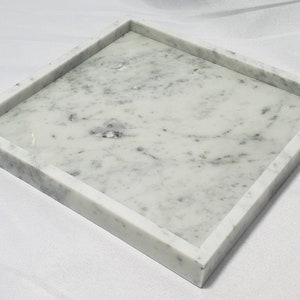 Handmade Bianco Carrara Marble Tray 12&quot; × 12&quot; height 1&quot;, perfect for your table centerpiece or serving tray Free Shipping