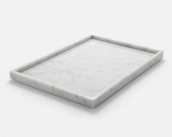 Handmade Bianco Carrara Marble Tray 16"×12"×1" Table Centerpiece beautiful addition to any setting or a beautiful serving tray