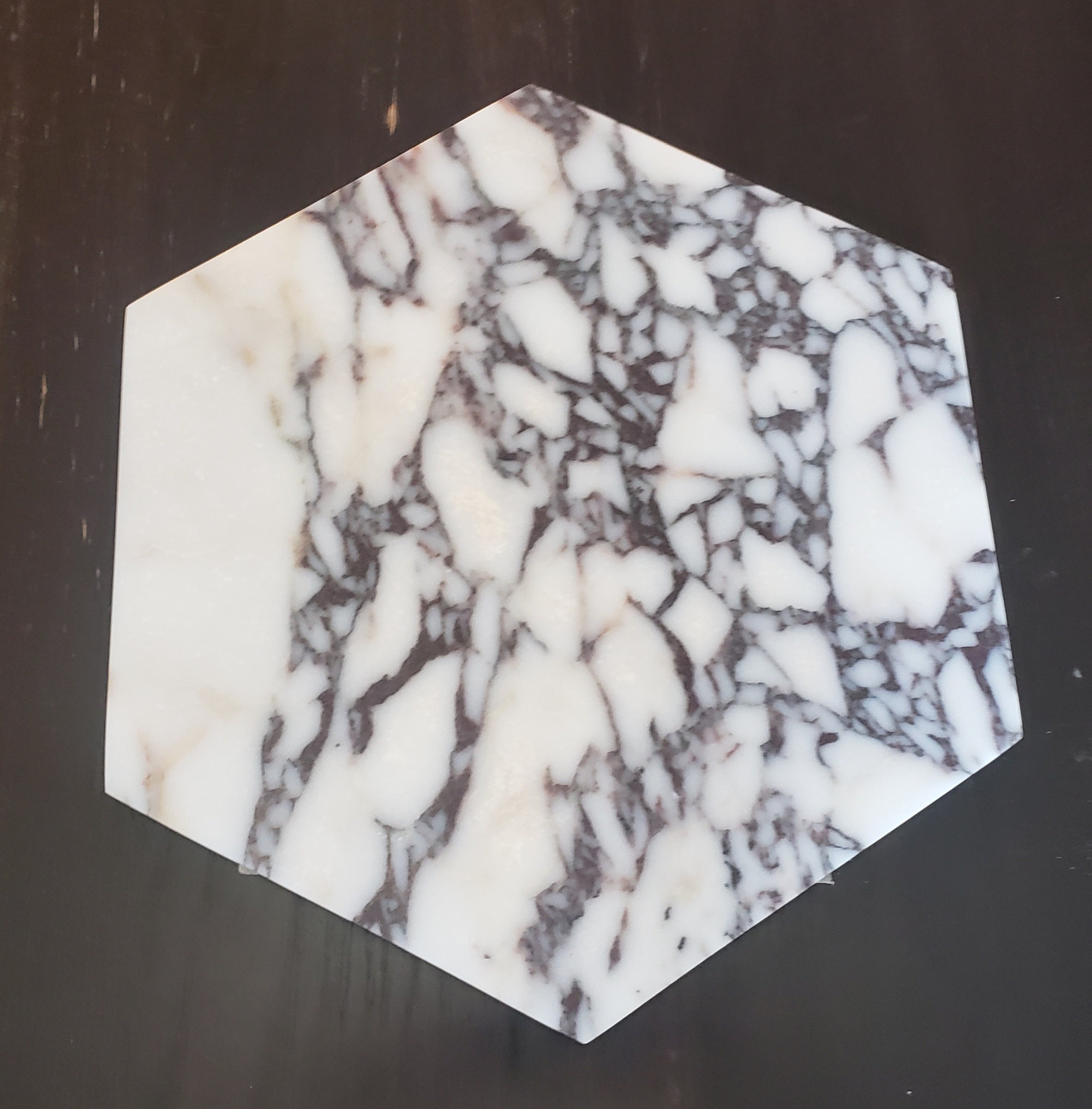Amaretto Viola Purple Marble Hexagon Trivets / Tabletops / Decorative ...