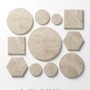 Royal Beige Tabletops/ Trivets Up to 24 inches/ Tabletops / Decorative Marble Pieces in many shapes and sizes FREE SHIPPING
