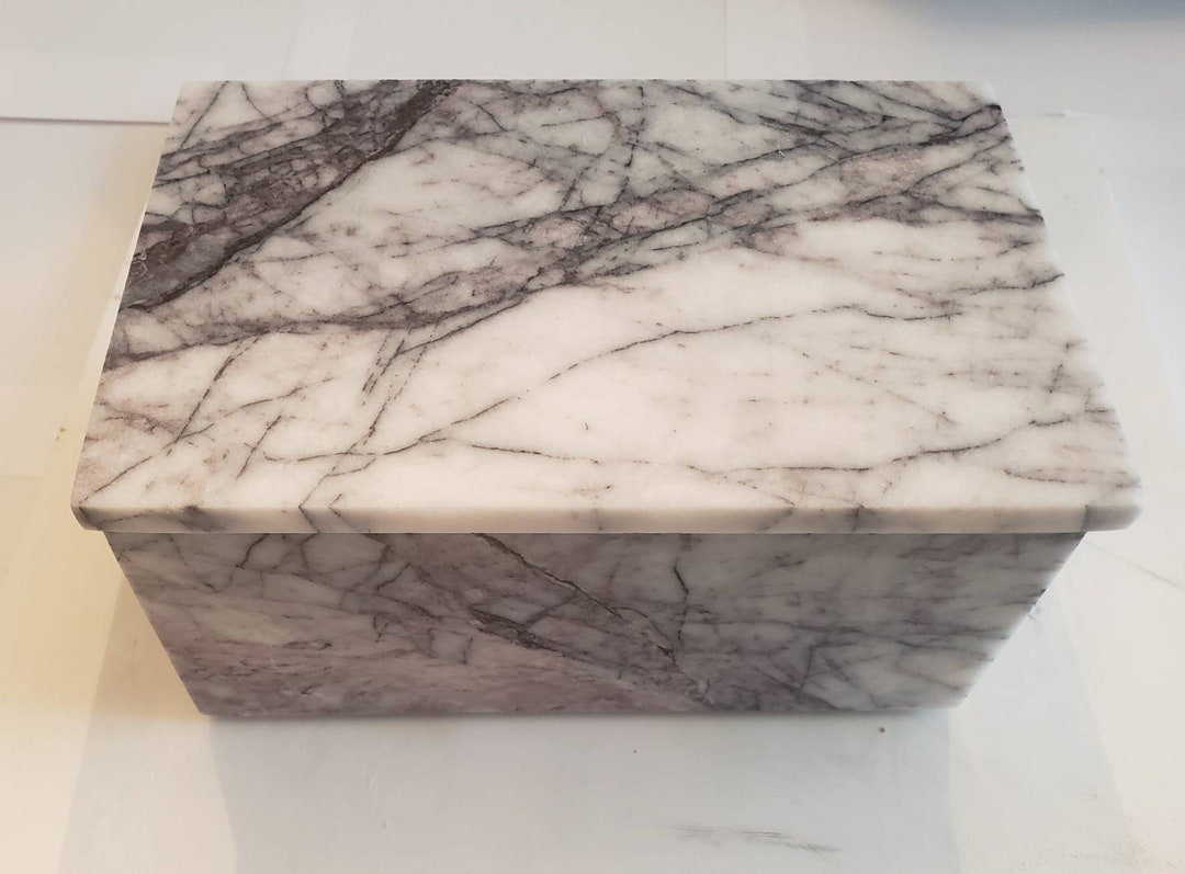 3 Tiered Large Amethyst Blue Marble Jewelry Box 9 1/2 Etsy