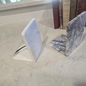 Handmade Marble Bookends variety of stones a beautiful gift for book lovers as well as anyone who wants an elegant touch for desk or shelf