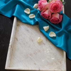Handmade Bianco Orion serving tray  22"×14" height 2" large elegant serving tray or a beautiful centerpiece to your table or bar service.