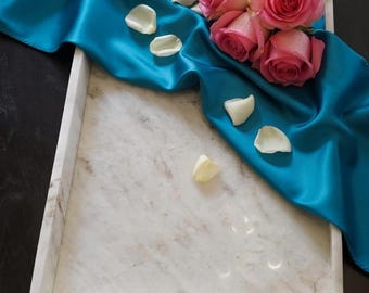 Handmade Bianco Orion serving tray  22"×14" height 2" large elegant serving tray or a beautiful centerpiece to your table or bar service.