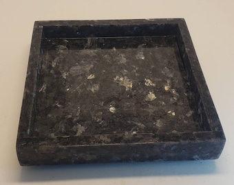 Handmade  Marble Trays 6" × 6" perfect for your nightstand, bathroom, or I use them as suishi serving tray available in a variety of stones