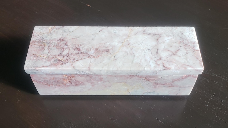 Dynasty Cream marble box weekly pill box 7"×2 1/4" height 2 3/8" box with weakly pill organizer FREE SHIPPING image 12